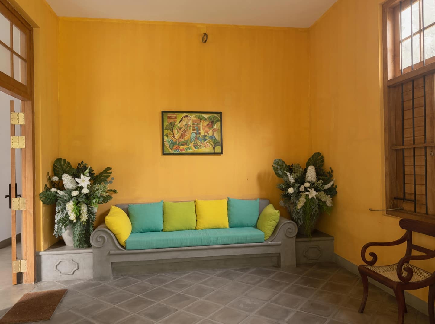 The ochre sitting room